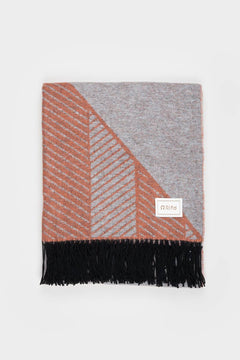 Paco Recycled Cotton Blanket Orange-Grey