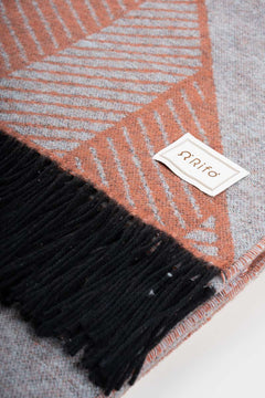 Paco Recycled Cotton Blanket Orange-Grey