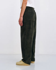 Corduroy Wide Pants Dark Green