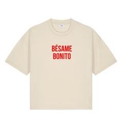 Crop Besame Bonito T-Shirt Beige