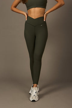 Crossed Daily Legging Deep Forest Green