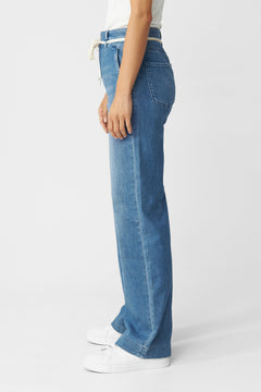 Dew Flared Soft Jeans French Pocket Medium Blue