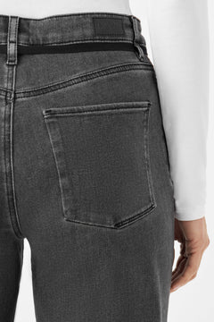 Dew Flared Soft Denim Jeans French Pocket Medium Grey