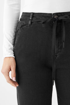 Dew Flared Soft Denim Jeans French Pocket Black