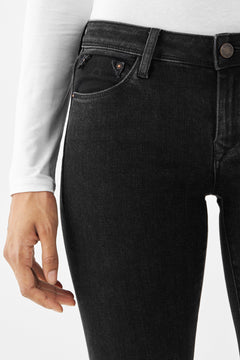Mid Sun Slim Jeans Cropped Black Denim