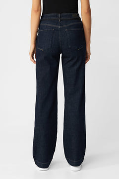 Dew Flared Soft Denim Jeans French Pocket Raw