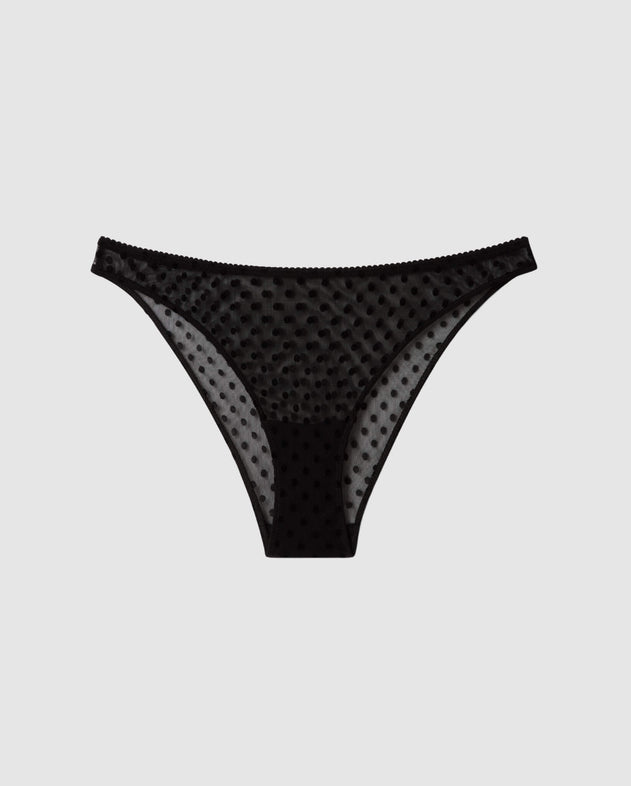 Mesh Bikini Briefs Black Dots