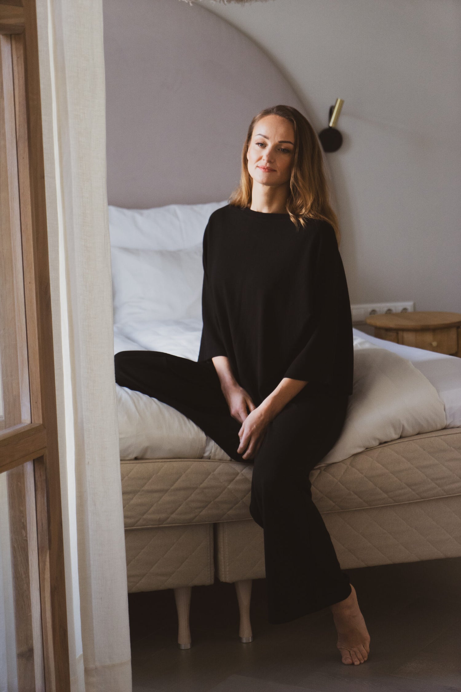 Mena Loungewear With T-Shirt Black