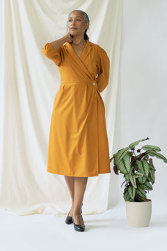 Isabel Wrap Dress Yellow