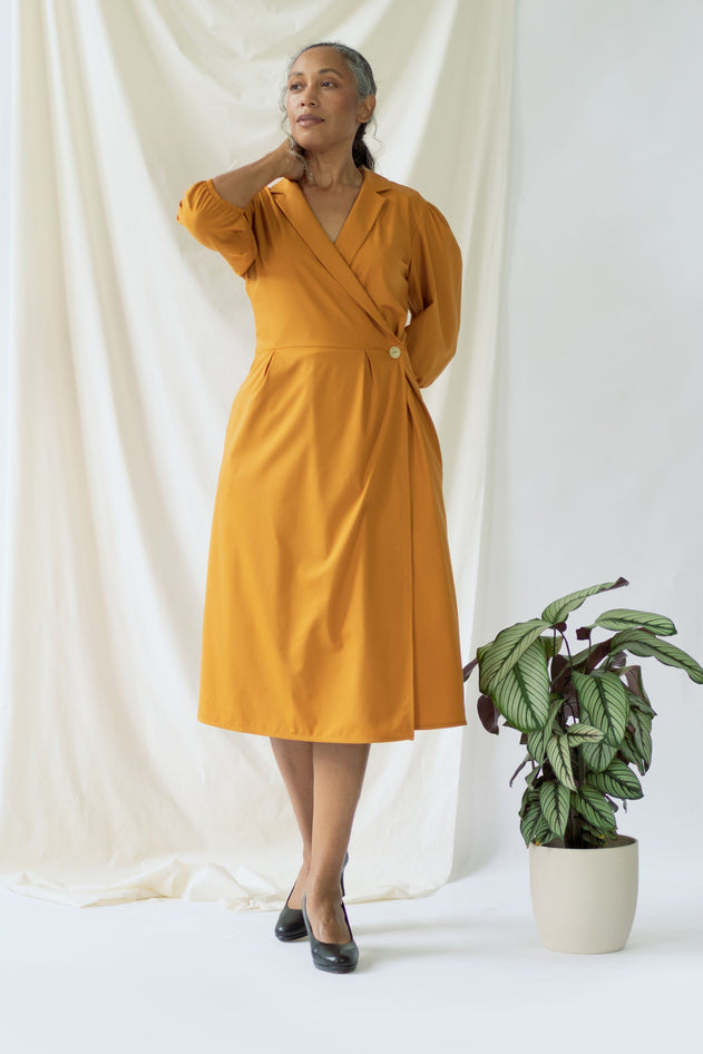 Isabel Wrap Dress Yellow