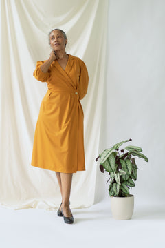 Isabel Wrap Dress Yellow