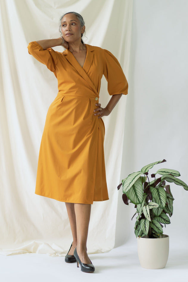 Isabel Wrap Dress Yellow