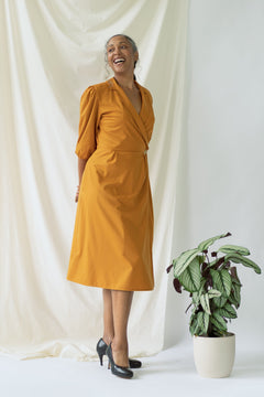 Isabel Wrap Dress Yellow