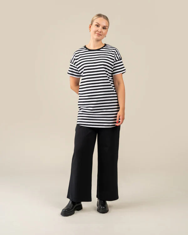 Muisto Long T-Shirt Black/White Stripe