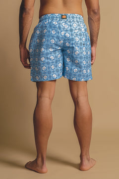 Men's Tiles Swim Shorts Light Blue