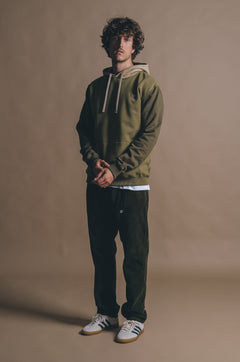 Color Block Hoodie Gothic Olive