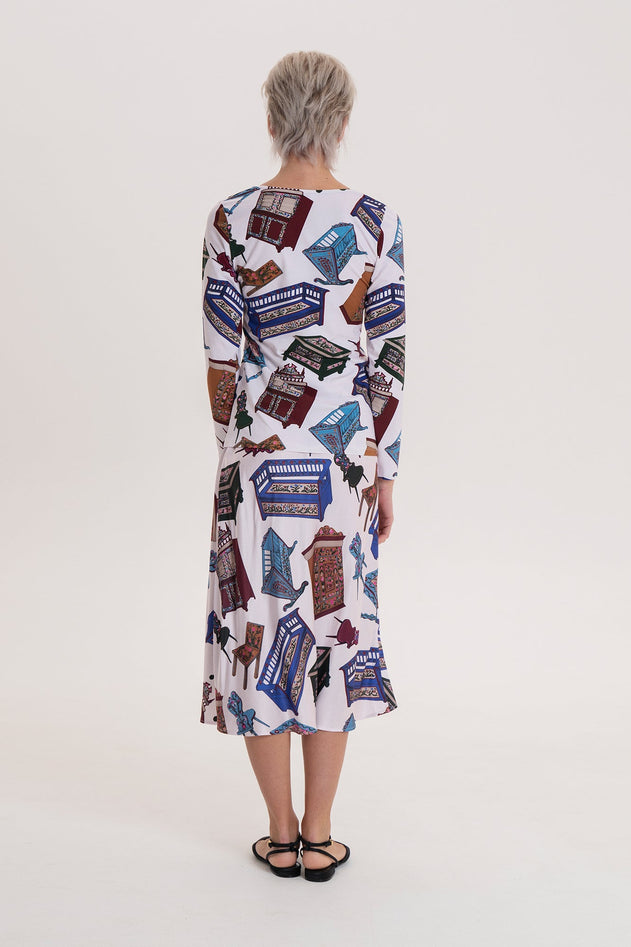 Cabernet Bias Cut Skirt Furniture White