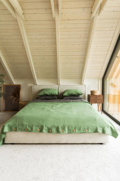 Linen Duvet Cover Matcha Green