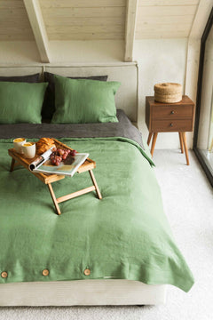 Linen Duvet Cover Matcha Green