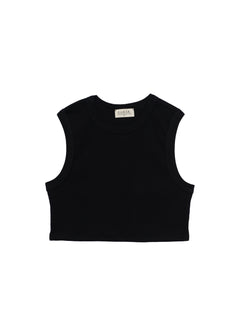 Kurt High-Neck Cropped Tank Top Black