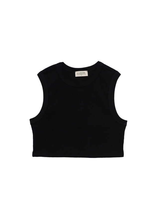 Kurt High-Neck Cropped Tank Top Black