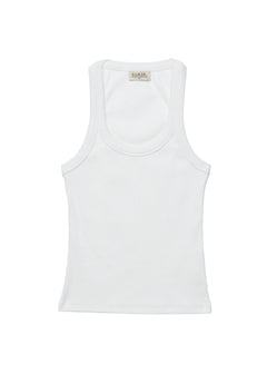 Jimmy Scoop-Neck Ribbed Tank Top White