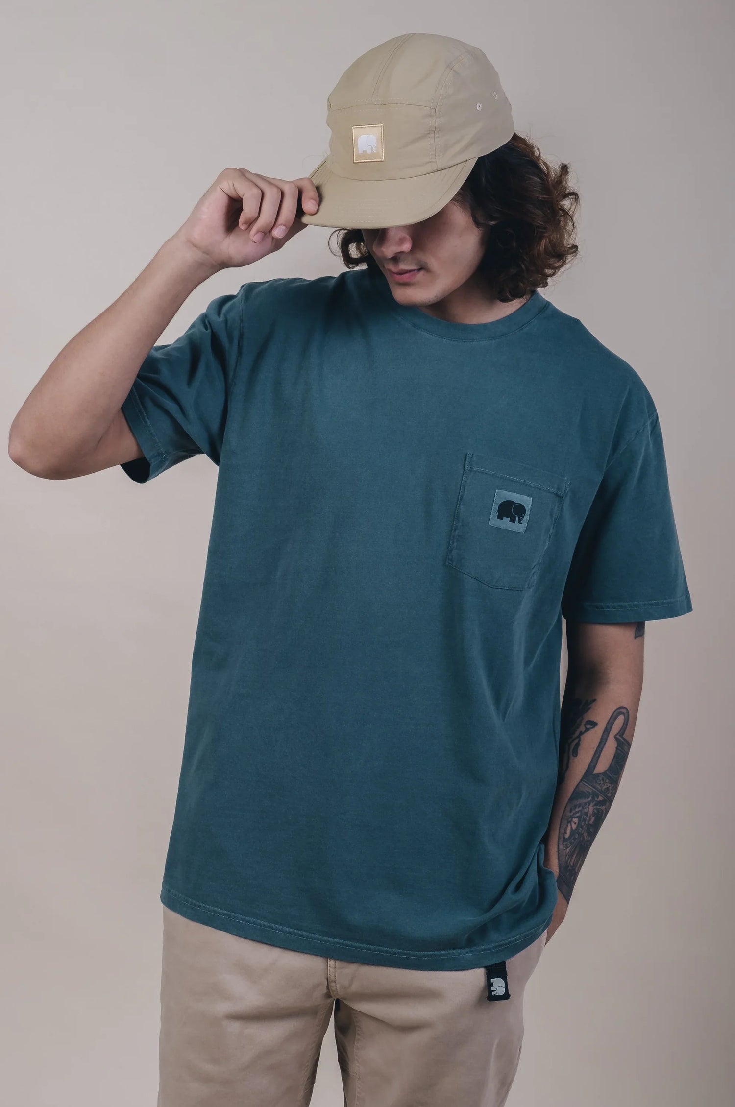 Garza Pigment Dyed T-Shirt Elm Green