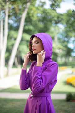 Double Breasted Trench Coat Fuchsia