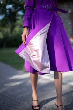 Double Breasted Trench Coat in Fuchsia