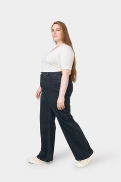 Dew Flared Soft Jeans Plus Size Black Denim