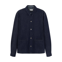 Women's Sorry Lightweight Hemp Blend Denim Shacket Raw Blue