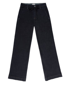 Dew Flared Soft Denim Jeans French Pocket Raw