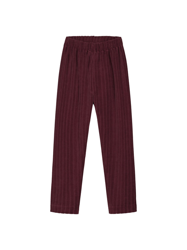 Kids' Velour Pants Burgundy