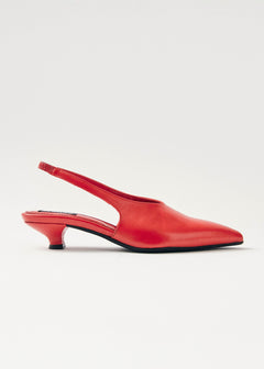 Eros Leather Pumps Red