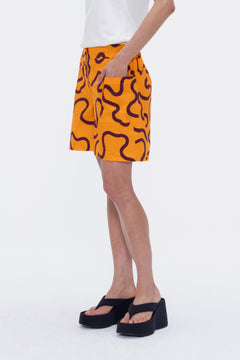 Nile Print Shorts Orange