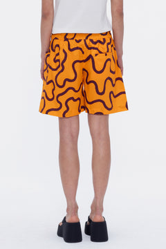 Nile Print Shorts Orange