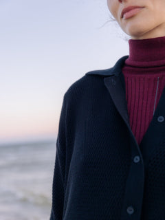 Austė Merino Wool Turtleneck Hellebore Purple