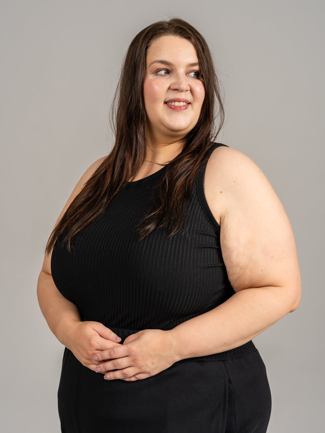 Toive Ribbed Top Black