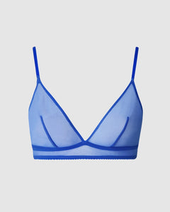 Mesh Triangle Bralette Electric Blue