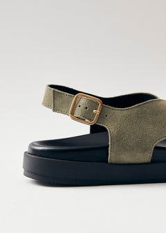 Nico Suede Leather Sandals Khaki