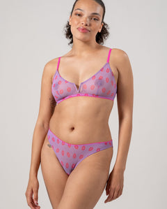 Mesh Bikini Briefs Electric Lilac/Neon Pink