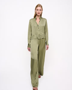 Olive Loose Cut Trousers Green
