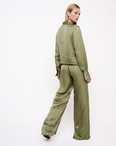 Olive Loose Cut Trousers Green