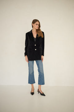 Maddison Black Velvet Blazer