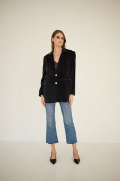 Maddison Black Velvet Blazer