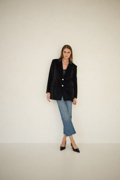 Maddison Black Velvet Blazer