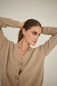 Cardigan Kashmir Neuletakki Beige