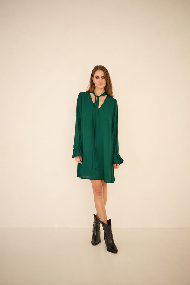 Dress With a Sash Green