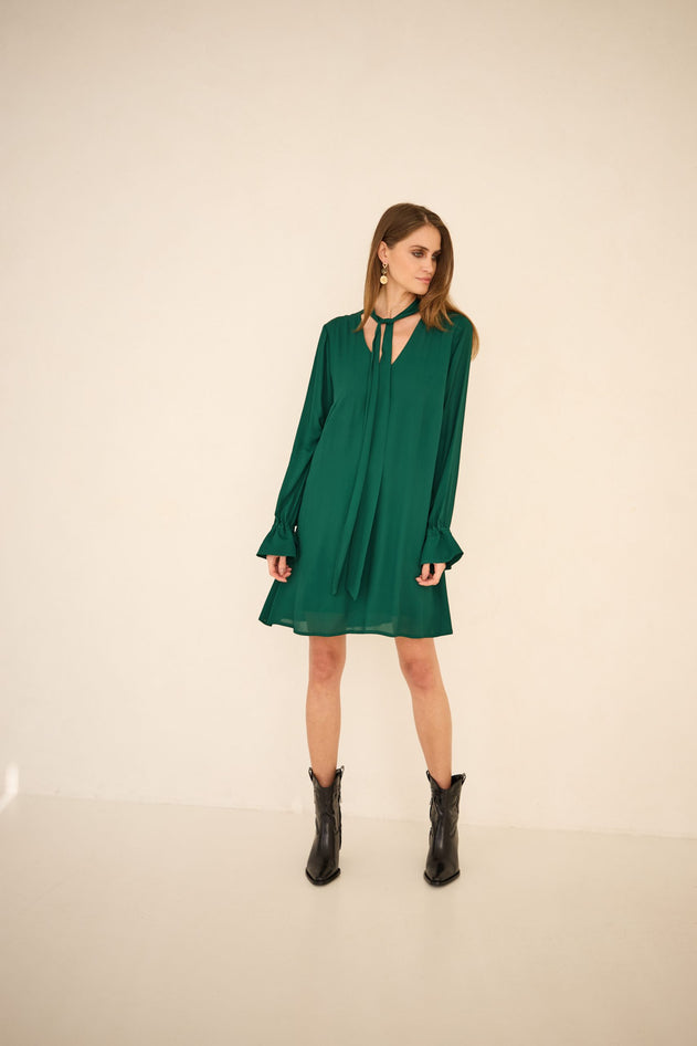 Dress With a Sash Green