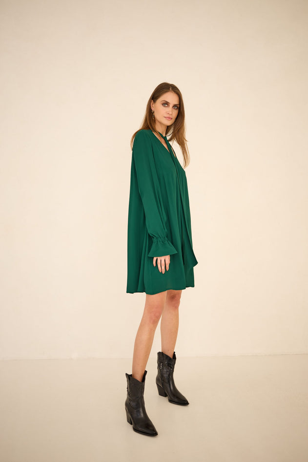 Dress With a Sash Green